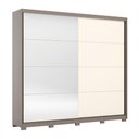 Ver imagem 1 de Guarda Roupa Casal Dream 2 Portas Deslizantes Avelã/Off White com Espelho – Móveis Henn