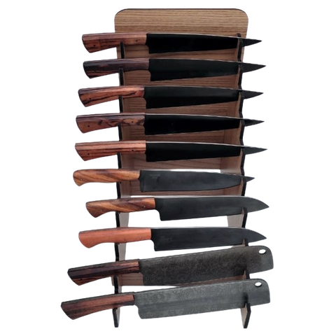Display Expositor para 10 Facas em Mdf Amadeirado