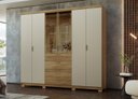 Ver imagem 3 de Guarda-Roupa Dubai Ouro 235cm MDF c/ Vidro Reflecta - Nature/Fendi Vila Rica