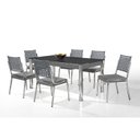Ver imagem 2 de Conjunto Sala de Jantar Mesa Natani 160x90cm com 6 Cadeiras Natani Junco Yescasa Cinza/Preto/Cromado