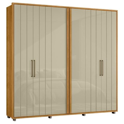 Guarda Roupa Casal 250cm com 6 Portas Vibe Opala/cumaru Z10 - Mpozenato