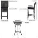 Ver imagem 2 de Mesa Bistro e 2 Banquetas Roma Preta Corda Náutica 12 Trama Original