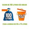 500 Un Saco de Lixo 100 Litros Preto Reforçado Preto - 4