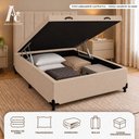 Ver imagem 6 de Base Box Baú Casal Suede Alali 138x188x40cm:Bege