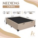 Ver imagem 3 de Base Box Baú Casal Suede Alali 138x188x40cm:Bege