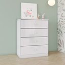 Ver imagem 1 de Cômoda Infantil 4 Gavetas Sonho Encantado Espresso Móveis Branco