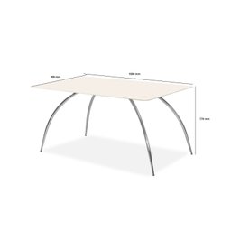 Conjunto Sala de Jantar Mesa Milleni 160x90cm Tampo Vidro com 6 Cadeiras Riana  - 3