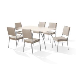 Conjunto Sala de Jantar Mesa Milleni 160x90cm Tampo Vidro com 6 Cadeiras Riana  - 2