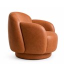 Ver imagem 6 de Poltrona Decorativa Oliva Base Giratória Courino Caramelo - Sallar Home
