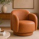 Ver imagem 2 de Poltrona Decorativa Oliva Base Giratória Courino Caramelo - Sallar Home