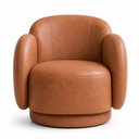 Ver imagem 5 de Poltrona Decorativa Oliva Base Giratória Courino Caramelo - Sallar Home