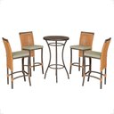 Ver imagem 1 de Mesa Bistrô e 4 Banquetas Roma Marrom Corda Náutica Estofado 7 Trama Original