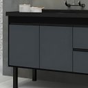 Ver imagem 3 de Gabinete de Cozinha Balcão 2 Portas 2 Gavetas 111cm 100% Mdf:preto/grafite