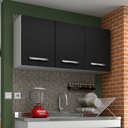 Ver imagem 4 de 2 Armários Aéreos 03 Portas 120Cm Branco/Preto Lumil Móveis