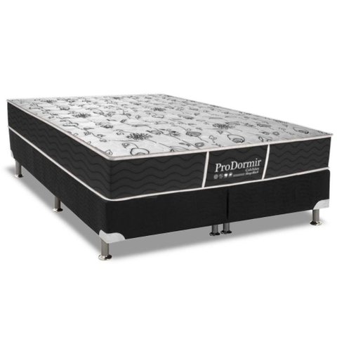 Cama Box Viúva: Colchão Molas Probel Bonnel ProDormir Sleep + Base CRC Suede Black(128x188)
