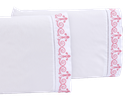 Ver imagem 1 de Jogo lençol quarto casal Padrão bordado 3 peças branco rose