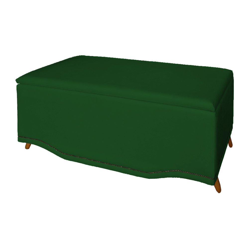 Calçadeira Recamier Baú Solteiro 90cm Greta Suede Verde - DS Estofados - 2