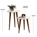 Ver imagem 2 de 2 Mesas Lateral e Apoio Tampo Sextavado Pés Palito Retrô Elegance Cor Branco - Comprar Moveis em Cas