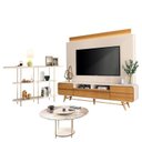 Ver imagem 1 de Estante Home Theater Nobre Off White Cinamomo e Aparador Infinity e Mesa de centro Sky com tampo de 
