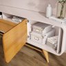 Estante Home Theater Nobre Off White Cinamomo e Aparador Infinity e Mesa de centro Sky com tampo de  - 3