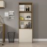 Armário De Escritório Alto Recta com 1 Porta e 3 Prateleiras e Nicho: Lamina Mel / Off White - 1