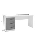 Ver imagem 4 de Mesa para Escritório Lisboa 3 Gavetas Cinza/branco - Politorno