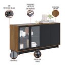 Ver imagem 6 de Kit para Sala de Jantar Buffet Áustria C04 com Cristaleira Malibu Preto Noce Milano - Lyam Decor