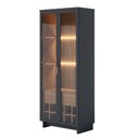 Ver mais imagens de Kit para Sala de Jantar Buffet Áustria C04 com Cristaleira Malibu Preto Noce Milano - Lyam Decor