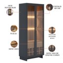 Ver imagem 4 de Kit para Sala de Jantar Buffet Áustria C04 com Cristaleira Malibu Preto Noce Milano - Lyam Decor