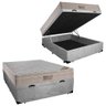 Cama Box Baú Casal Suede + Colchão Ortobom Airtech Molas Ensacadas 138x188x65 Cinza - 1