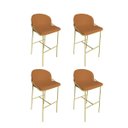 Ver imagem 1 de Kit 4 Banquetas Alta Bancada Base Ferro Dourada Jbv Móveis: Terracota
