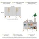 Ver imagem 6 de Aparador Buffet 4 Portas Retrô Viena V3606 Branco/Natural