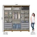Ver imagem 4 de Guarda Roupa Casal Ambiente Andréas 6 Portas Cinza Nature - Henn