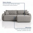 Ver imagem 6 de Sofá Cama Modular Orgânico Retrátil 4 Lugares 230cm Base Madeira Maciça Cancún
