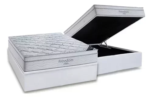 Ver imagem 1 de CONJUNTO: BOX BAÚ + COLCHÃO FREEDOM - MOLAS ENSACADAS CASAL138X188X78
