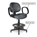 Ver imagem 3 de Cadeira Caixa Executiva Costurada c/ Braço Corsa - Base Pmd - Cor Preto - 35028