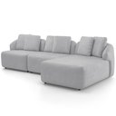 Ver imagem 6 de Sofá 4 Lugares com Chaise Direito Sala Living 288cm Arlo F04 Veludo Cinza - Lyam Decor