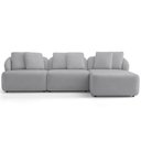 Ver imagem 3 de Sofá 4 Lugares com Chaise Direito Sala Living 288cm Arlo F04 Veludo Cinza - Lyam Decor