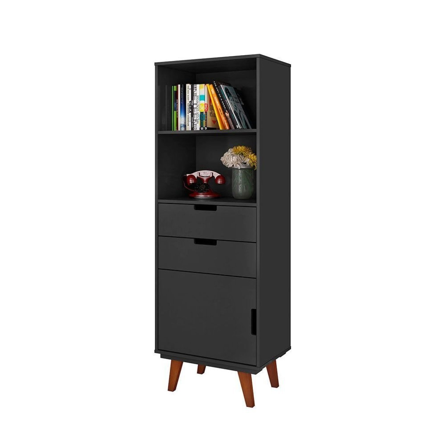 Estante para Livros 1 Porta 2 Gavetas 162cmx55cm Paris Retrô - 2