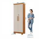 Ver imagem 3 de Armário Multiuso 2 Portas com Chave 100% MDF Toronto Yescasa Branco/Cinamomo/Off White