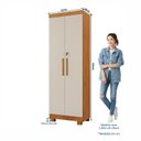 Ver imagem 3 de Armário Multiuso 2 Portas com Chave 100% MDF Toronto Yescasa Cinamomo/Off White