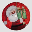 Ver imagem 1 de Saia para Árvore de Natal Temática Papai Noel Presente 90cm