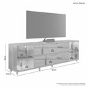 Ver imagem 4 de Rack para TV até 70 Polegadas com LED Vidro Reflecta 182cm 2 Gavetas Rodízios de Silicone Orion