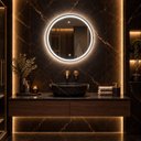 Ver mais imagens de Espelho Decorativo Redondo com Iluminação 70cm Luxo Goldenx