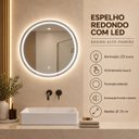 Ver imagem 5 de Espelho Decorativo Redondo com Iluminação 70cm Luxo Goldenx