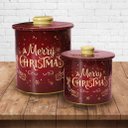 Ver imagem 1 de Conjunto De Latas Natalinas Para Doces Chocolates Merry Christmas