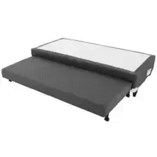 Cama Box Base Casal com Auxiliar Semi Ortopedica Poliester:cinza