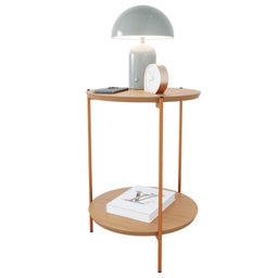 Mesa de Apoio Lateral Duda Nature com Pés de Ferro Bronze - 3