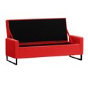 Ver imagem 2 de Recamier Bau Londres Base de Metal 1,20m Veludo Bege - Clique Decorações