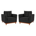 Ver imagem 2 de Kit 2 Poltronas Luxo Sala de Estar Bouclé Samuel